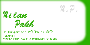 milan pakh business card